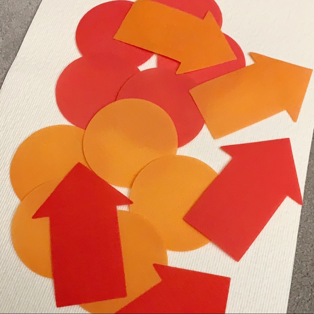🧡 3 for $16 Sale • Red / Orange Velcro Dot Arrow Set for Carpet School / Home